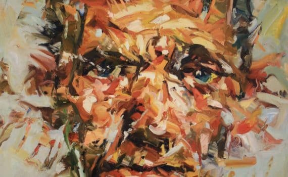 Impasto painting of man