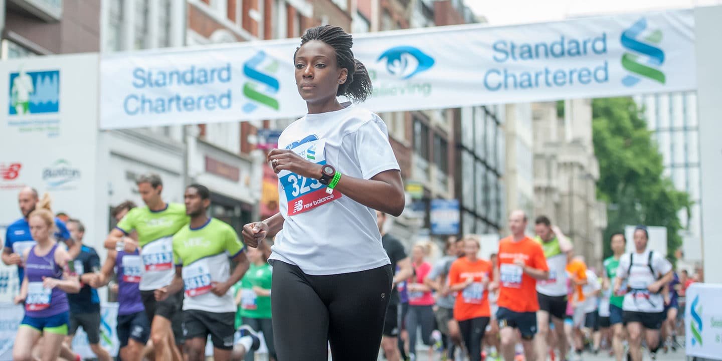 Female runner at Standard Chartered London City Race 2017