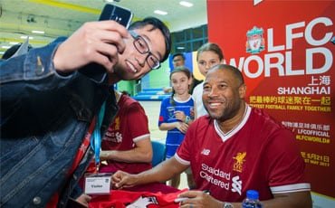 John Barnes with fan