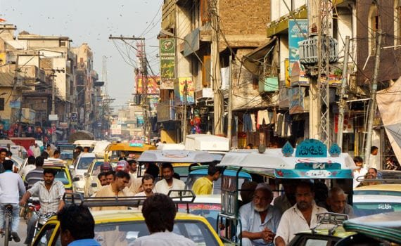Busy street in Pakistan