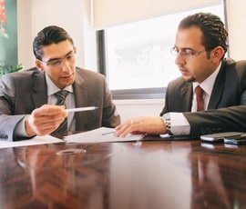 Client receiving asset management advice