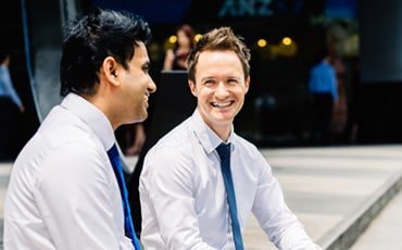 Two colleagues chatting
