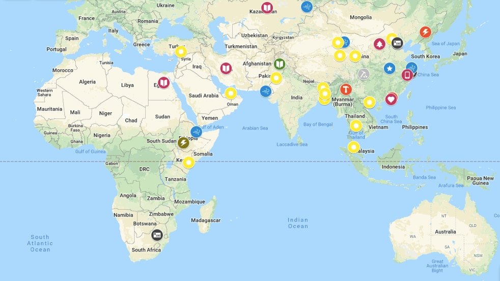 Map showing clean energy