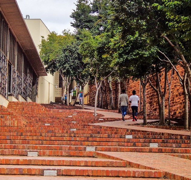 Brick Steps and Walking Path by Museum in Downtown Johannesburg