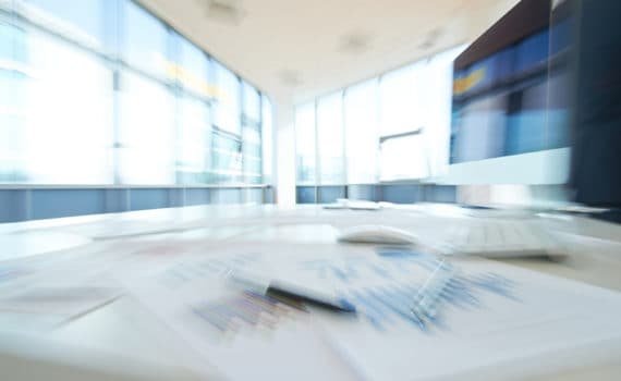 Blurred image of empty office