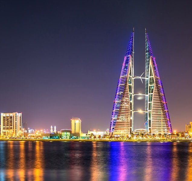 Skyline of Manama at night