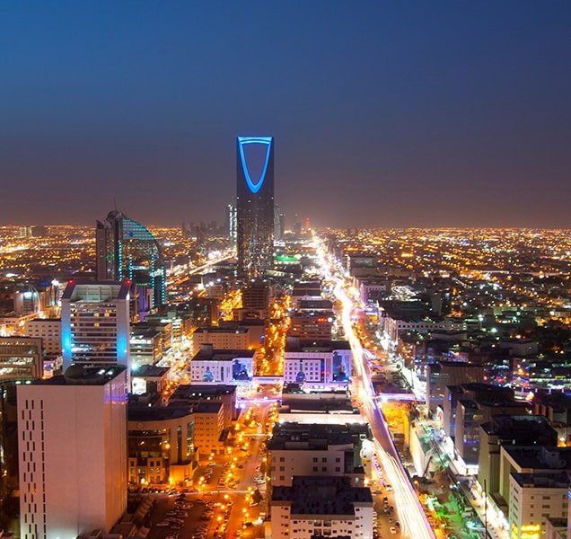 Riyadh skyline at night