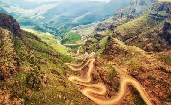 Sani Pass down into South Africa