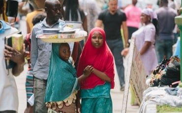 Two girls in a community setting