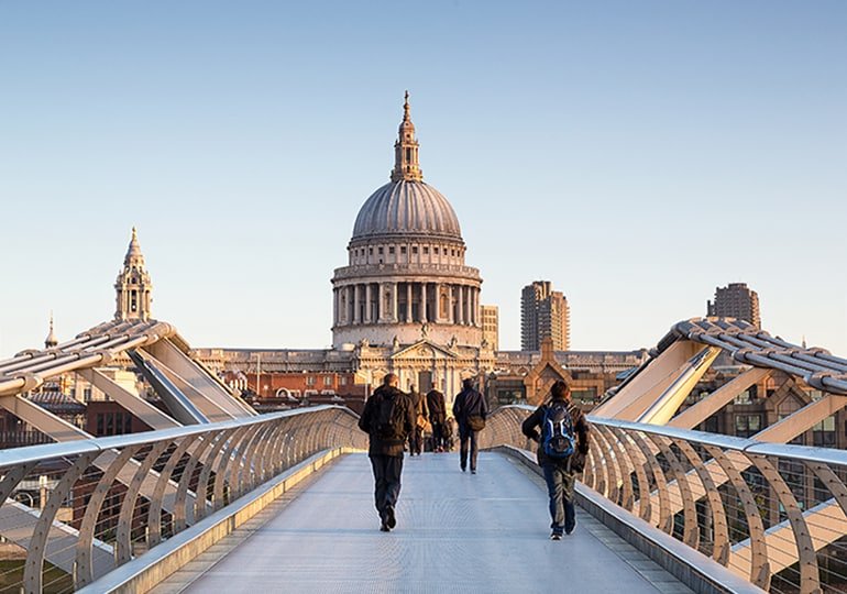 View of St. Paul's Cathedral from the Millennium Bridge, London